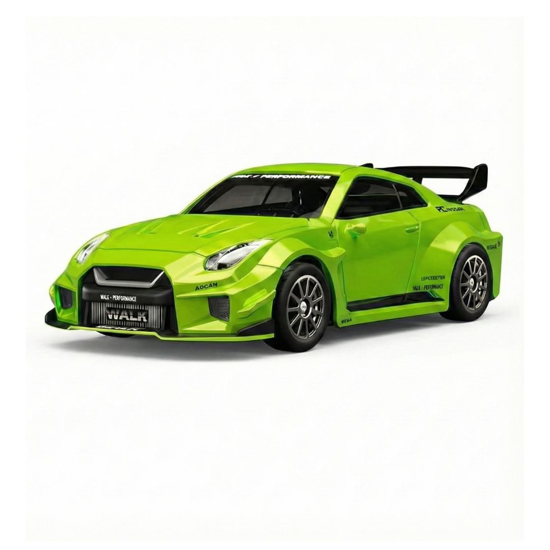 Hstar 1:43 Nissan GTR-Style Alloy RC Drift Car 4WD with Gyro & LED – Green