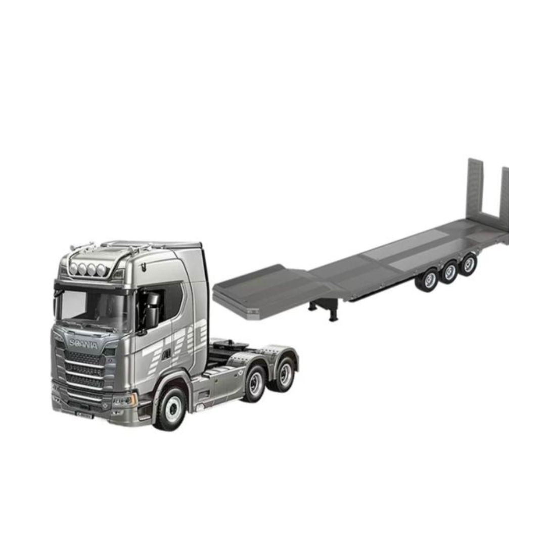 Huina 1502 73.5cm 3-Axle Semi Trailer Flatbed for Huina 1501 RC Tractor Truck | 1:18 Scale | Electric Legs & Tailboard