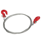 820mm Steel Tow Rope with Red Hooks for 1/10 RC Rock Crawlers & Monster Trucks