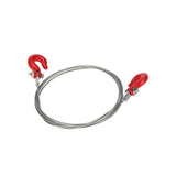 820mm Steel Tow Rope with Red Hooks for 1/10 RC Rock Crawlers & Monster Trucks