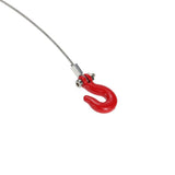 820mm Steel Tow Rope with Red Hooks for 1/10 RC Rock Crawlers & Monster Trucks