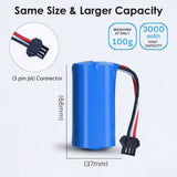 7.4V 3000mAh Li-ion Battery with SM-3P Plug – Support for MN RC, WPL, WL Toys and Many More