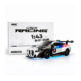 88RC BMW M4-Style 1:43 4WD Gyro RC Drift Car with Alloy Body & LED Lights – White | India