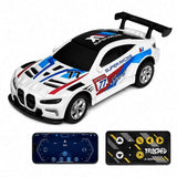1:64 BMW M4 Mini Alloy RC Drift Car with Mobile App Control – 2.4GHz Rechargeable Desktop Racing Car white