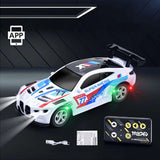 1:64 BMW M4 Mini Alloy RC Drift Car with Mobile App Control – 2.4GHz Rechargeable Desktop Racing Car white