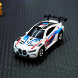 1:64 BMW M4 Mini Alloy RC Drift Car with Mobile App Control – 2.4GHz Rechargeable Desktop Racing Car white