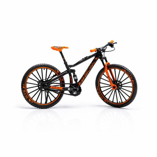 Metal Die-Cast Bicycle Model – Black & Orange | 1:8 Scale Collectible | Ages 3+