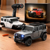 HB Toys Jeep Wrangler Rubicon R4308 1/43 Scale 4WD RTR Mini RC Crawler with APP Control – Grey