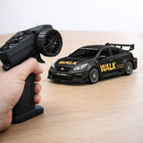 Hstar 1:43 Nissan GT-R Liberty Walk RC Drift Car 4WD with Gyro & LED – Black