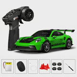 Hstar 1:43 Porsche Style 4WD RC Drift Car with Gyro – Alloy Body, 20 km/h, Green
