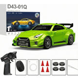 Hstar 1:43 Nissan GTR-Style Alloy RC Drift Car 4WD with Gyro & LED – Green
