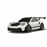 Hstar 1:43 Porsche 911-Style Metal Alloy RC Drift Car 4WD with Gyro & LED – White