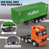 Huina 1317 1:18 Scale 9-Channel RC Container Truck – Realistic Trailer Hauler with LED Lights & Sound