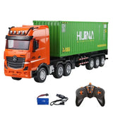 Huina 1317 1:18 Scale 9-Channel RC Container Truck – Realistic Trailer Hauler with LED Lights & Sound