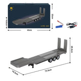 Huina 1502 73.5cm 3-Axle Semi Trailer Flatbed for Huina 1501 RC Tractor Truck | 1:18 Scale | Electric Legs & Tailboard