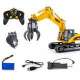 Huina 1571 (571HD) 1:14 RC Excavator with Claw Grabber | 21CH RTR | India
