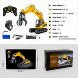 Huina 1571 (571HD) 1:14 RC Excavator with Claw Grabber | 21CH RTR | India
