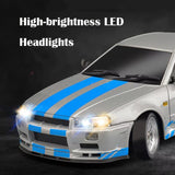 LDRC LD1899 Nissan Skyline GTR R34 1/18 Scale RWD RC Drift Car with Gyro & LED – RTR India
