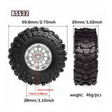 RED Spider 1.3-Inch Beadlock Wheels & Crawler Tires for 1/18 RC Cars – Red & Black