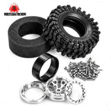 RED Spider 1.3-Inch Beadlock Wheels & Crawler Tires for 1/18 RC Cars – Red & Black