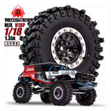 RED Spider 1.3-Inch Beadlock Wheels & Crawler Tires for 1/18 RC Cars – Red & Black