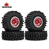 RED Spider 1.3-Inch Beadlock Wheels & Crawler Tires for 1/18 RC Cars – Red & Black