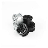 MN Model Metal Wheel Hub (Set of 4) – Black / Grey Upgrade Parts for MN99S, MN86S, MN90 & WPL