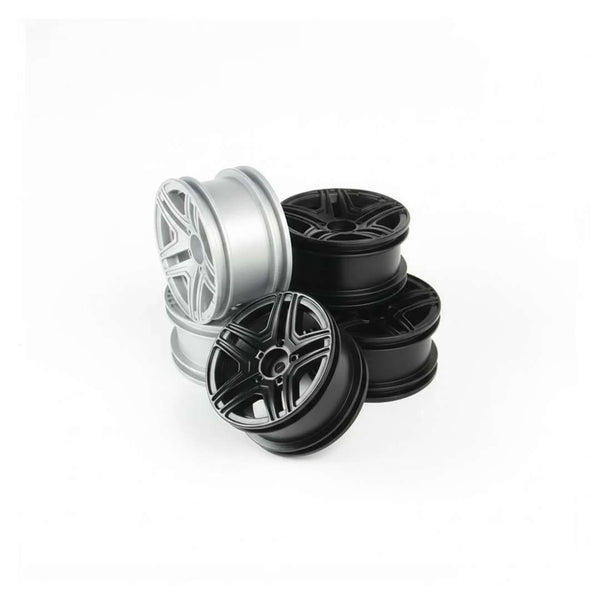 MN Model Metal Wheel Hub (Set of 4) – Black / Grey Upgrade Parts for MN99S, MN86S, MN90 & WPL