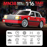 MN38 RC Drift Car India – 1:16 Scale High-Speed Remote Control Taxi 4WD 2.4GHz RC Racing Car with Drifting Tires & LED Lights