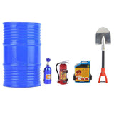 1/10 RC Rock Crawler Metal Accessory Set with Shovel Fuel Tank Oil Drum & Fire Extinguisher | India