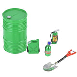 1/10 RC Rock Crawler Metal Accessory Set with Shovel Fuel Tank Oil Drum & Fire Extinguisher | India
