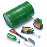 1/10 RC Rock Crawler Metal Accessory Set with Shovel Fuel Tank Oil Drum & Fire Extinguisher | India