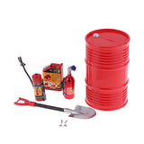 1/10 RC Rock Crawler Metal Accessory Set with Shovel Fuel Tank Oil Drum & Fire Extinguisher | India