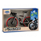 1:10 Scale Metal Die-Cast Racing Bicycle Model – Silver & Red | Collectible Display Bike