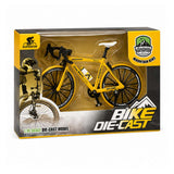 1:10 Scale Metal Die-Cast Road Bicycle Model – Yellow | Collectible Display Bike