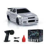 JIABAILE 1:43 Nissan Skyline R34 GTR RC Desktop Drift Car with Gyro – 4WD Mini High-Speed RTR (India)