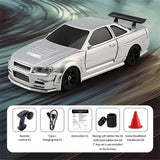 JIABAILE 1:43 Nissan Skyline R34 GTR RC Desktop Drift Car with Gyro – 4WD Mini High-Speed RTR (India)