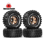 Red Spider 1.9-Inch Bronze Beadlock Wheels with 95mm Tires for Crawlers (Set of 4)