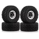 1.0 Inch Metal Rim & Crawler Tire Set for 1/18 & 1/24 RC Crawlers – 4 Wheels | 3 Colors
