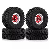 1.0 Inch Metal Rim & Crawler Tire Set for 1/18 & 1/24 RC Crawlers – 4 Wheels | 3 Colors