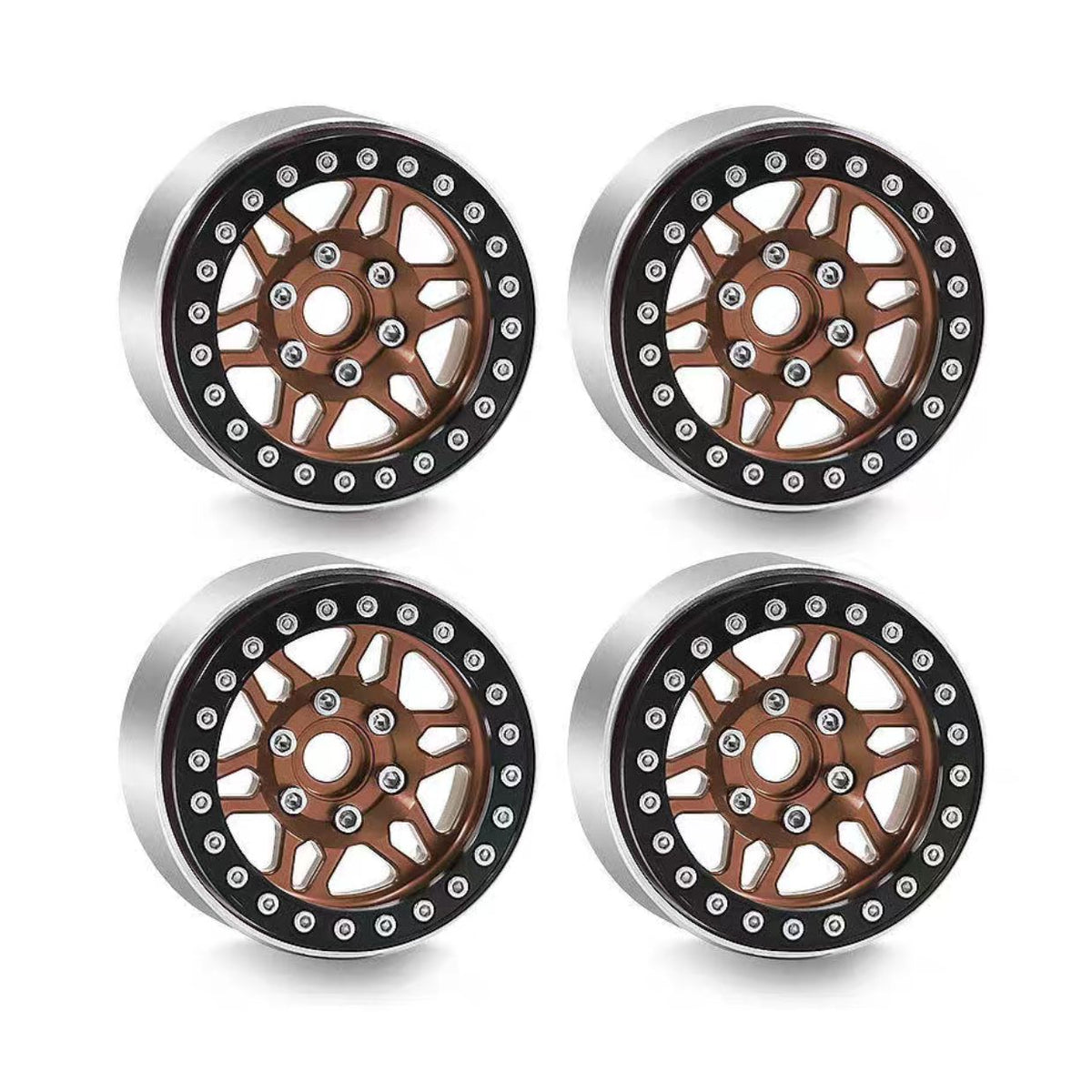 1.9 Inch Red Spider Premium Bronze and Red Beadlock Wheels for 1/10 RC Crawler | India