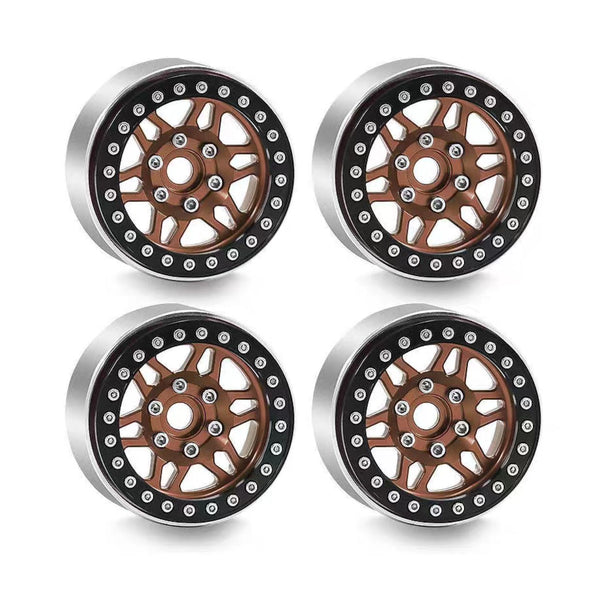 1.9 Inch Red Spider Premium Bronze and Red Beadlock Wheels for 1/10 RC Crawler | India