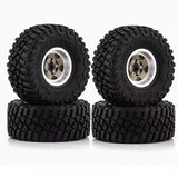 1.0 Inch Metal Rim & Crawler Tire Set for 1/18 & 1/24 RC Crawlers – 4 Wheels | 3 Colors