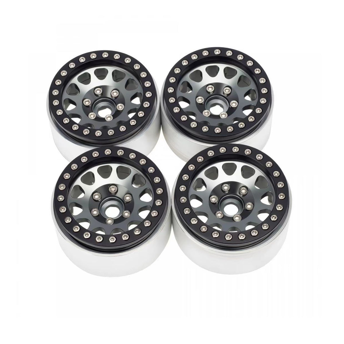 1.9 Inch Red Spider Premium Silver & Black Beadlock Wheels for 1/10 RC Crawler | India