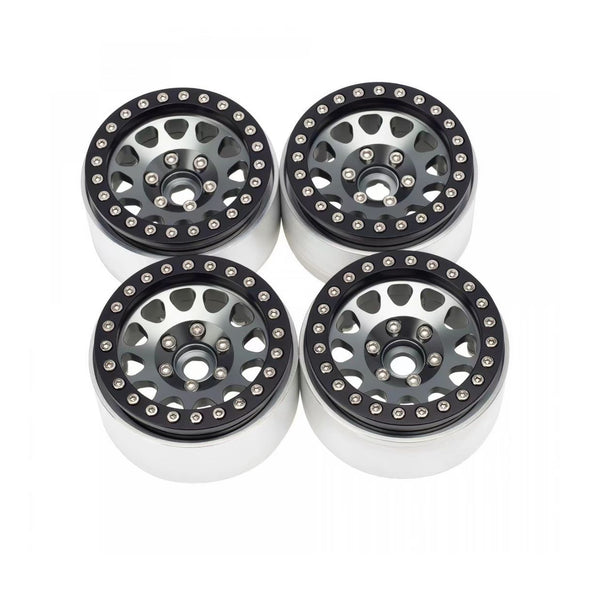 1.9 Inch Red Spider Premium Silver & Black Beadlock Wheels for 1/10 RC Crawler | India
