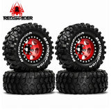 Red Spider 1.9-Inch Red Beadlock Wheels with 95mm Crawler Tires (Set of 4)