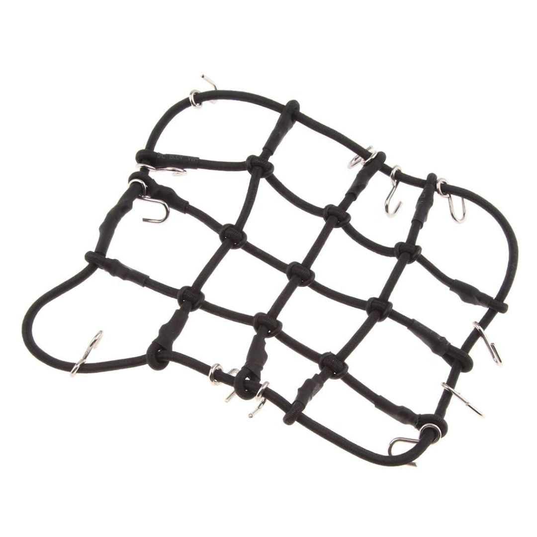 1/10 & 1/12 Scale RC Roof Rack Elastic Luggage Net with Hooks (Black)