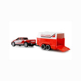 Trasped 1:64 Alloy Super Mini RC Car (Red) with Trailer – 5-Channel Remote Control Desktop Raptor Toy