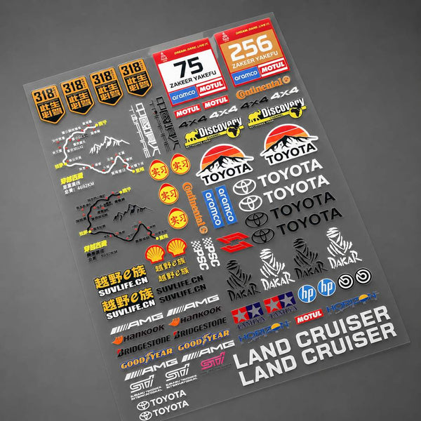 Toyota Land Cruiser RC Sponsor Decal Sticker Sheet for 1/10 1/12 1/14 RC Crawlers | India