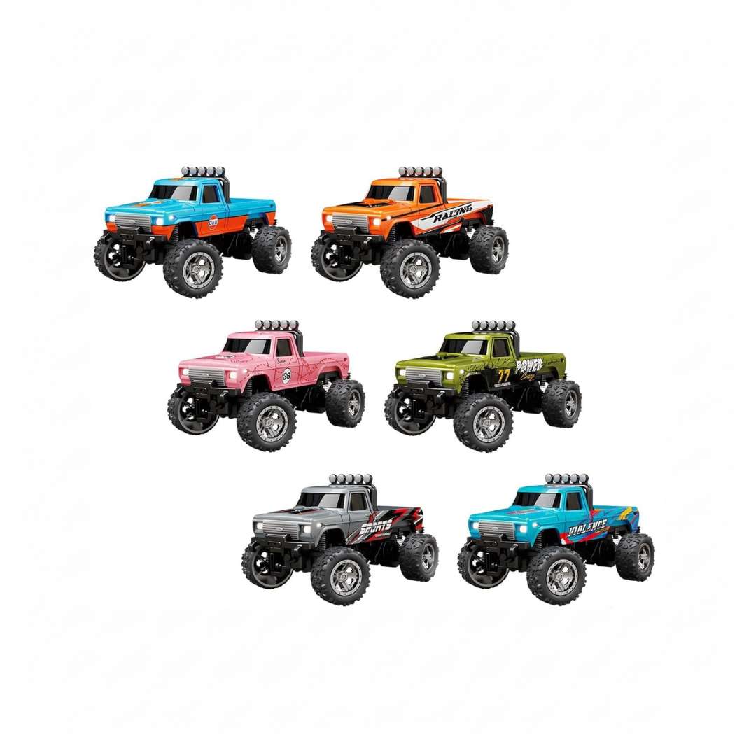 Trasped 1:64 Scale Mini Monster RC Truck – Remote Control Car with Lights, Alloy Build, Adjustable Speed & Steering